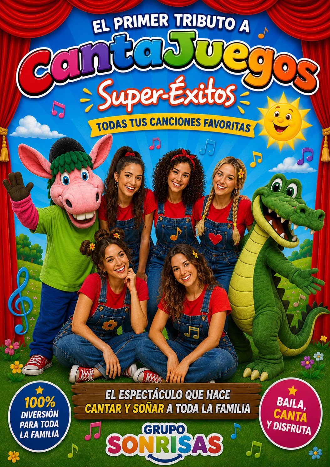 Cartel Super-Éxitos - El Primer Tributo a CantaJuegos - Grupo Sonrisas
